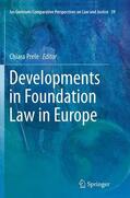 Prele |  Developments in Foundation Law in Europe | Buch |  Sack Fachmedien