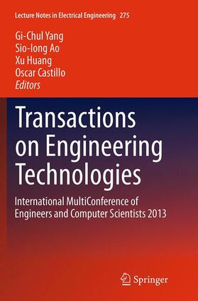 Yang / Castillo / Ao |  Transactions on Engineering Technologies | Buch |  Sack Fachmedien