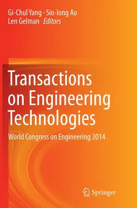 Yang / Gelman / Ao |  Transactions on Engineering Technologies | Buch |  Sack Fachmedien