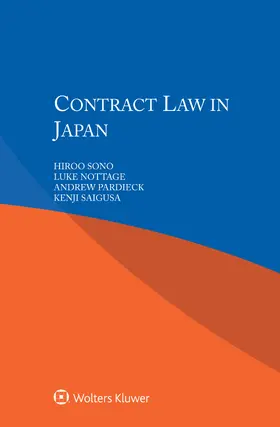 Sono / Nottage / Pardieck |  Contract Law in Japan | Buch |  Sack Fachmedien
