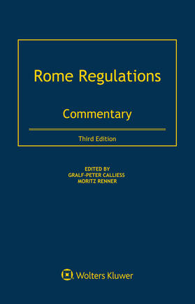 Calliess / Renner | Rome Regulations | Buch | 978-94-035-0911-2 | sack.de