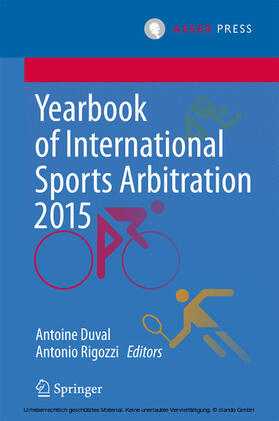 Duval / Rigozzi | Yearbook of International Sports Arbitration 2015 | E-Book | sack.de