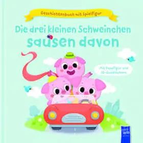 Harman |  Geschichtenbuch mit Spielfigur - Die drei kleinen Schweinchen sausen davon | Buch |  Sack Fachmedien