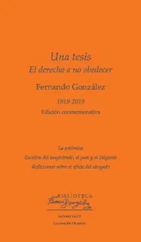 González |  Una tesis. El derecho a no obedecer | eBook | Sack Fachmedien