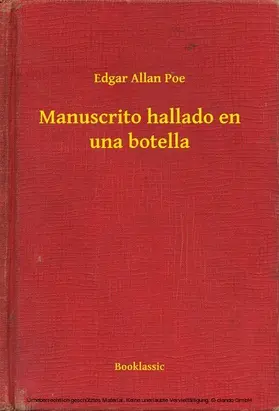 Allan Poe |  Manuscrito hallado en una botella | eBook | Sack Fachmedien