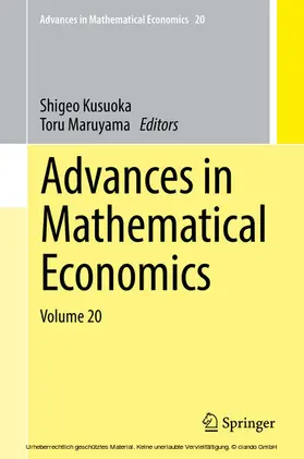 Kusuoka / Maruyama | Advances in Mathematical Economics Volume 20 | E-Book | sack.de