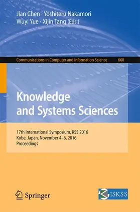 Chen / Tang / Nakamori |  Knowledge and Systems Sciences | Buch |  Sack Fachmedien