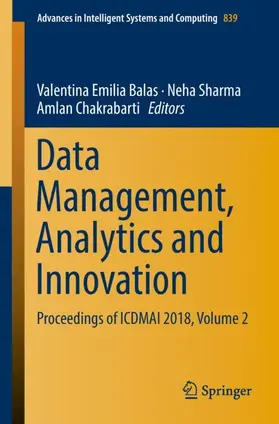 Balas / Chakrabarti / Sharma |  Data Management, Analytics and Innovation | Buch |  Sack Fachmedien