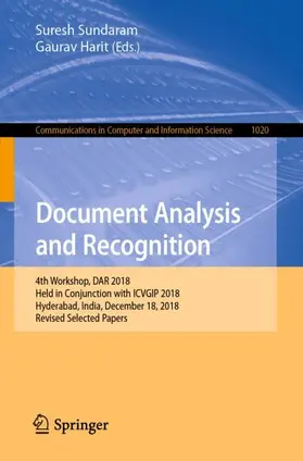 Harit / Sundaram |  Document Analysis and Recognition | Buch |  Sack Fachmedien