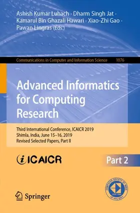 Luhach / Jat / Lingras |  Advanced Informatics for Computing Research | Buch |  Sack Fachmedien