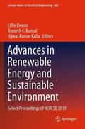 Dewan / Kumar Kalla / C. Bansal |  Advances in Renewable Energy and Sustainable Environment | Buch |  Sack Fachmedien