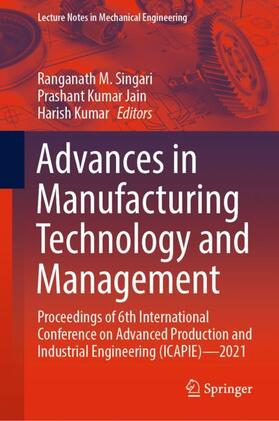 Singari / Kumar / Jain |  Advances in Manufacturing Technology and Management | Buch |  Sack Fachmedien