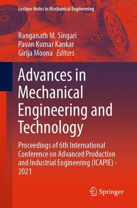 Singari / Moona / Kankar |  Advances in Mechanical Engineering and Technology | Buch |  Sack Fachmedien