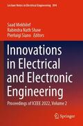 Mekhilef / Siano / Shaw |  Innovations in Electrical and Electronic Engineering | Buch |  Sack Fachmedien