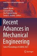 Manik / Sharma / Kalia |  Recent Advances in Mechanical Engineering | Buch |  Sack Fachmedien