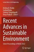 Reddy / Prakash / Kalia |  Recent Advances in Sustainable Environment | Buch |  Sack Fachmedien