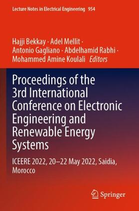 Bekkay / Mellit / Amine Koulali |  Proceedings of the 3rd International Conference on Electronic Engineering and Renewable Energy Systems | Buch |  Sack Fachmedien