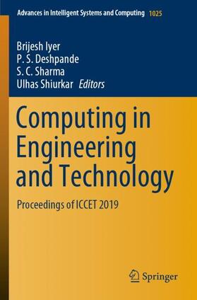 Iyer / Shiurkar / Deshpande | Computing in Engineering and Technology | Buch | 978-981-3295-17-9 | sack.de