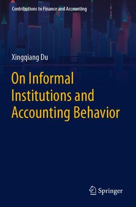 Du | On Informal Institutions and Accounting Behavior | Buch | sack.de