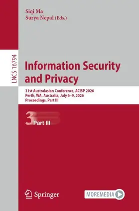 Ma / Nepal |  Information Security and Privacy | Buch |  Sack Fachmedien