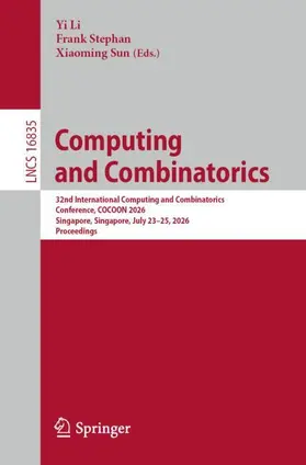 Li / Stephan / Sun |  Computing and Combinatorics | Buch |  Sack Fachmedien