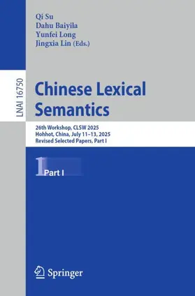Su / Baiyila / Long |  Chinese Lexical Semantics | Buch |  Sack Fachmedien