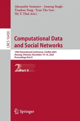 Semenov / Singh / Yang |  Computational Data and Social Networks | Buch |  Sack Fachmedien