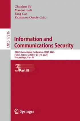 Su / Conti / Cao |  Information and Communications Security | Buch |  Sack Fachmedien