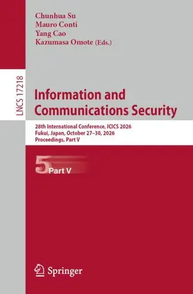 Su / Conti / Cao |  Information and Communications Security | Buch |  Sack Fachmedien