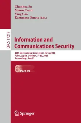 Su / Conti / Cao |  Information and Communications Security | Buch |  Sack Fachmedien