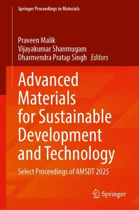 Malik / Shanmugam / Pratap Singh |  Advanced Materials for Sustainable Development and Technology | Buch |  Sack Fachmedien
