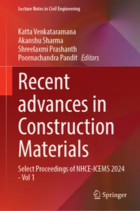 Venkataramana / Sharma / Prashanth |  Recent advances in Construction Materials | eBook | Sack Fachmedien
