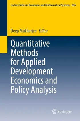 Mukherjee |  Quantitative Methods for Applied Development Economics and Policy Analysis | Buch |  Sack Fachmedien