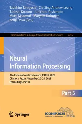 Taniguchi / Leung / Kozuno |  Neural Information Processing | Buch |  Sack Fachmedien