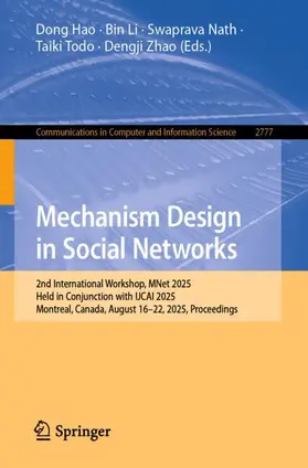 Hao / Li / Nath |  Mechanism Design in Social Networks | Buch |  Sack Fachmedien