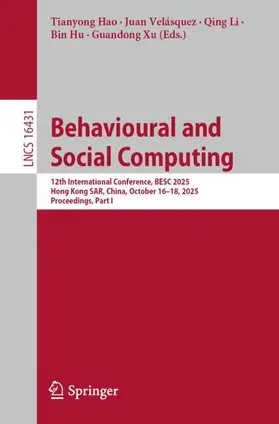 Hao / Velásquez / Li |  Behavioural and Social Computing | Buch |  Sack Fachmedien