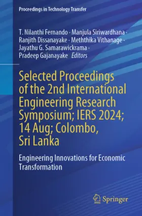 Fernando / Siriwardhana / Dissanayake |  Selected Proceedings of the 2nd International Engineering Research Symposium; IERS 2024; 14 Aug; Colombo, Sri Lanka | eBook | Sack Fachmedien