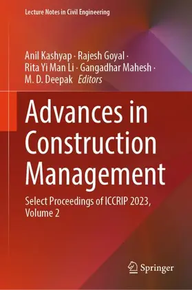 Kashyap / Goyal / Deepak |  Advances in Construction Management | Buch |  Sack Fachmedien