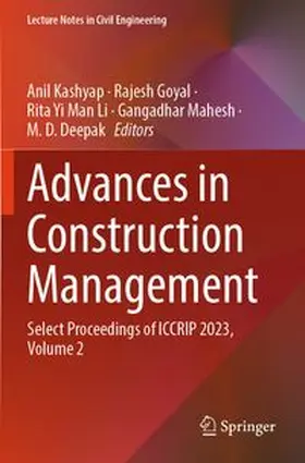Kashyap / Goyal / Li |  Advances in Construction Management | Buch |  Sack Fachmedien