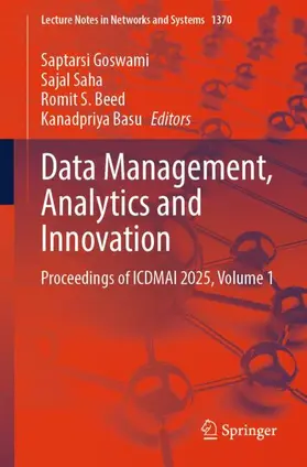 Goswami / Saha / Beed |  Data Management, Analytics and Innovation | Buch |  Sack Fachmedien