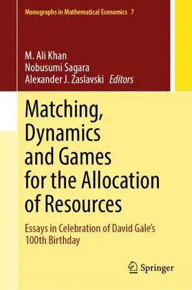 Khan / Sagara / Zaslavski |  Matching, Dynamics and Games for the Allocation of Resources | Buch |  Sack Fachmedien