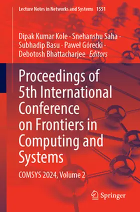 Kole / Saha / Basu |  Proceedings of 5th International Conference on Frontiers in Computing and Systems | eBook | Sack Fachmedien