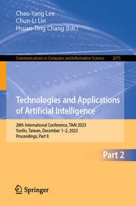 Lee / Lin / Chang |  Technologies and Applications of Artificial Intelligence | eBook | Sack Fachmedien