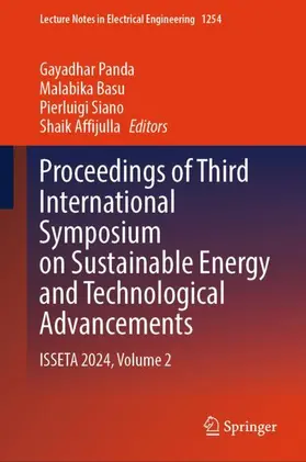 Panda / Affijulla / Basu | Proceedings of Third International Symposium on Sustainable Energy and Technological Advancements | Buch | 978-981-97-7017-5 | sack.de