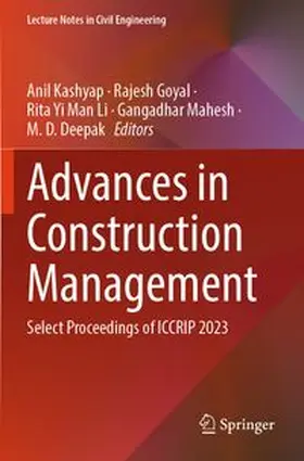 Kashyap / Goyal / Li |  Advances in Construction Management | Buch |  Sack Fachmedien