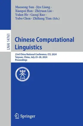 Sun / Liang / Han |  Chinese Computational Linguistics | Buch |  Sack Fachmedien