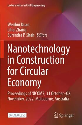 Duan / Shah / Zhang |  Nanotechnology in Construction for Circular Economy | Buch |  Sack Fachmedien
