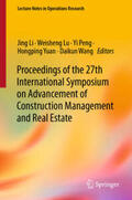 Li / Lu / Peng |  Proceedings of the 27th International Symposium on Advancement of Construction Management and Real Estate | eBook | Sack Fachmedien