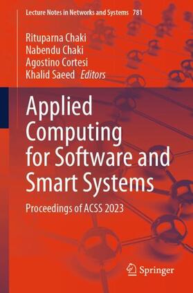 Chaki / Saeed / Cortesi |  Applied Computing for Software and Smart Systems | Buch |  Sack Fachmedien