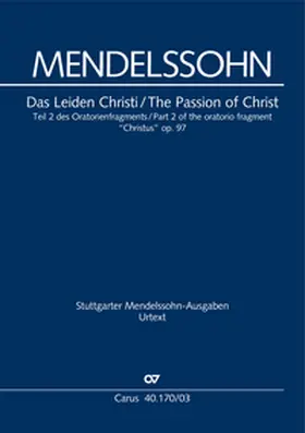 Mendelssohn Bartholdy |  Das Leiden Christi (Klavierauszug) | Buch |  Sack Fachmedien